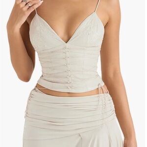 House of CB Antonella Lace-Up Faux Leather Corset